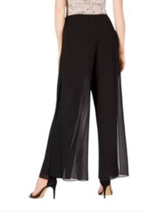 NEW Adrianna Propell Evening Essentials Chiffon Black Pants Slacks Lady's 10 - Picture 6 of 6